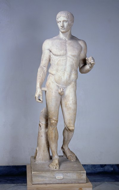 Athlet, römische Kopie nach einem Original von Polykleitos (ca. 450-415 v. Chr.) in Pompeji (Marmor) von Roman